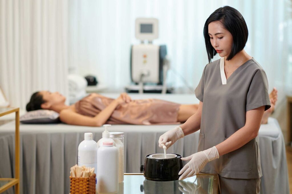 salon-worker-preparing-supplies-for-procedure